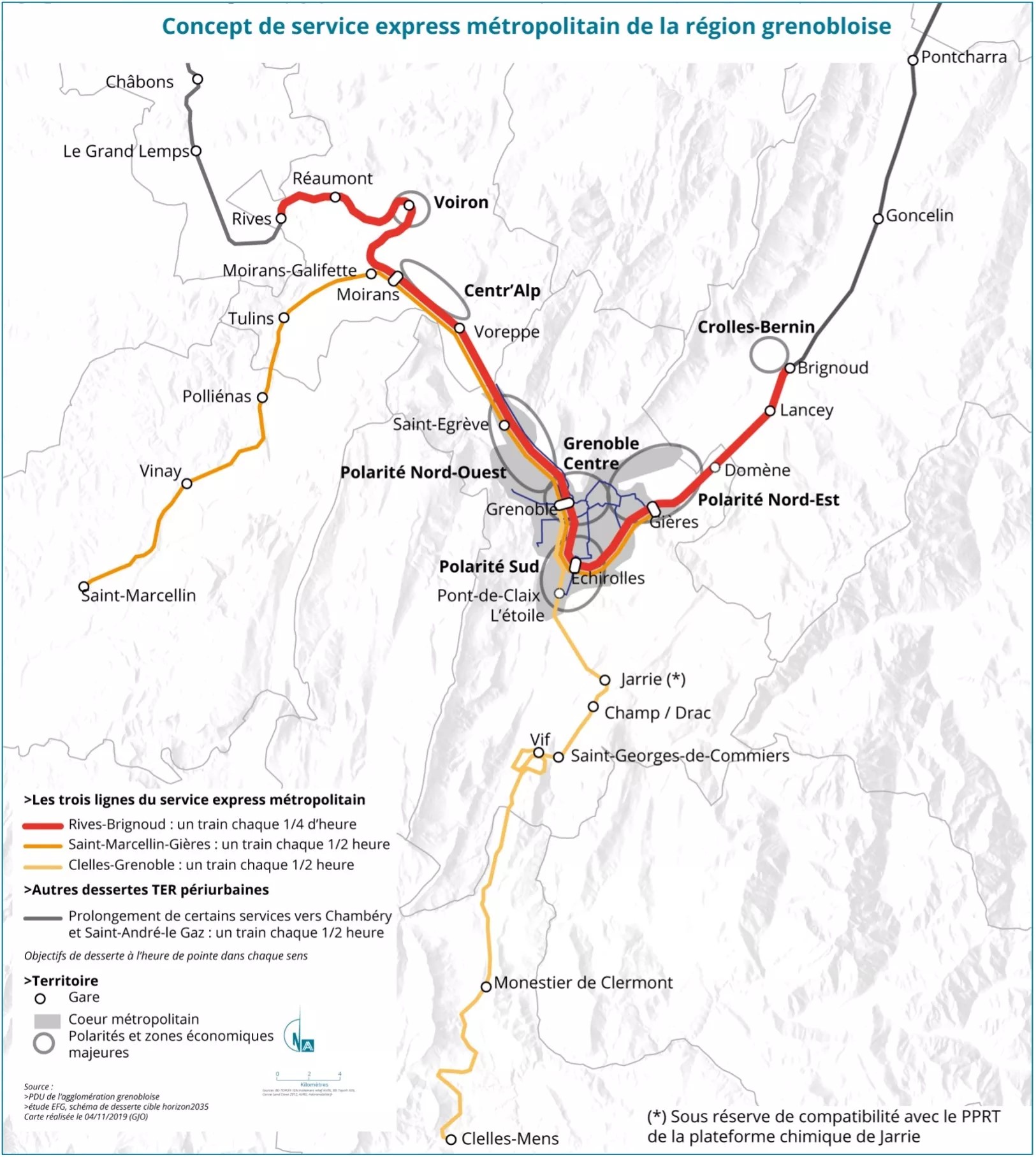 Concept de services express métropolitain de la région grenobloise