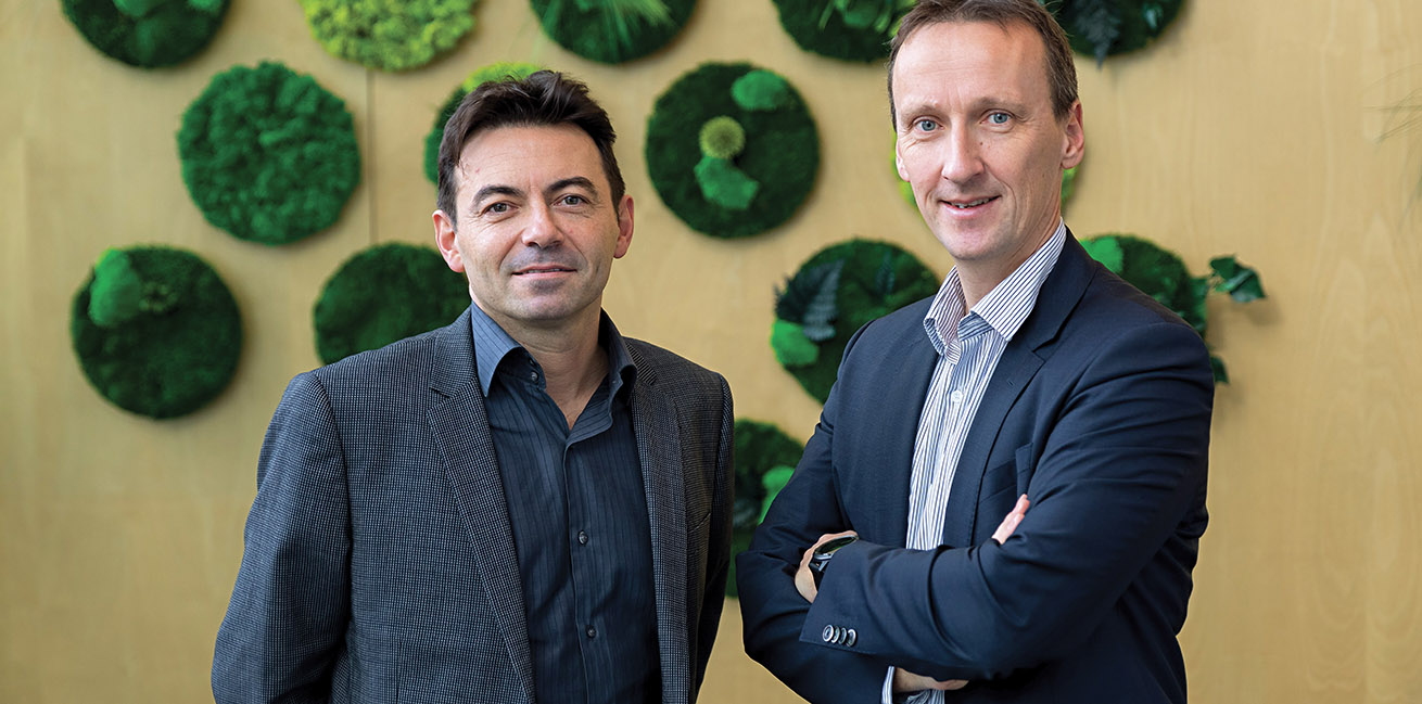 "Fabrice Letertre et Frédéric Dupont, fondateurs d'Exagan, préparent une levée de fonds pour créer un site industriel à Grenoble." © P. Jayet