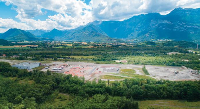 Le site industriel en construction à Champagnier