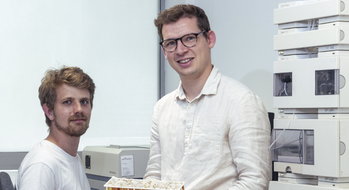 Thomas Bachelart, directeur scientifique, et Matthieu Gasc, cofondateur de Drug Optimal © J.M. Blache