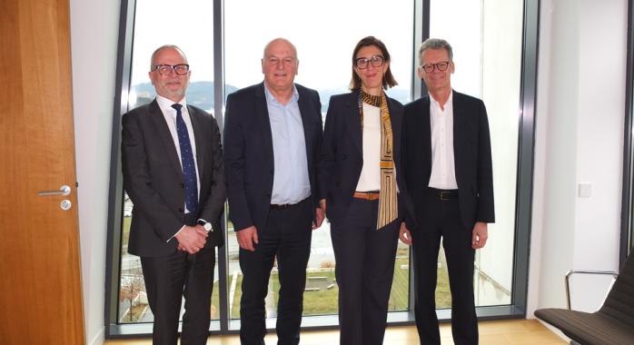 Jean Marc Cros, directeur général adjoint, Jean-Pierre Gaillard, président, Anne-Caroline Pace-Tuffery, directrice générale adjointe et Pierre Fort, Pierre Fort, directeur général.