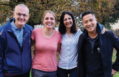 Bruno Escaron, Nathalie Robin, Nathalie Lopez Pelayo et Vincent Baÿ coprésidents du CJD Grenoble © CJD