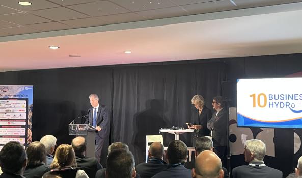 Conférence d'ouverture des 10es Rencontres Business Hydro par Benoît Clocheret, président exécutif du groupe Artelia, grand témoin de cette édition